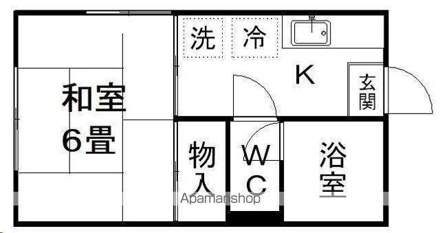 コーポ青葉(1K/2階)の間取り写真