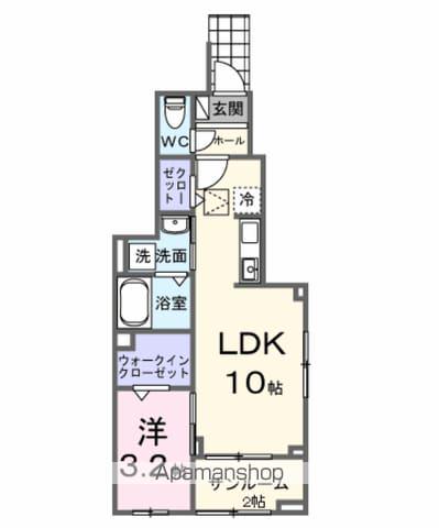 GRACE NATORI(1LDK/1階)の間取り写真