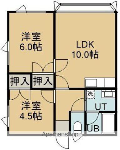 ハイツPAO2(2LDK/2階)の間取り写真