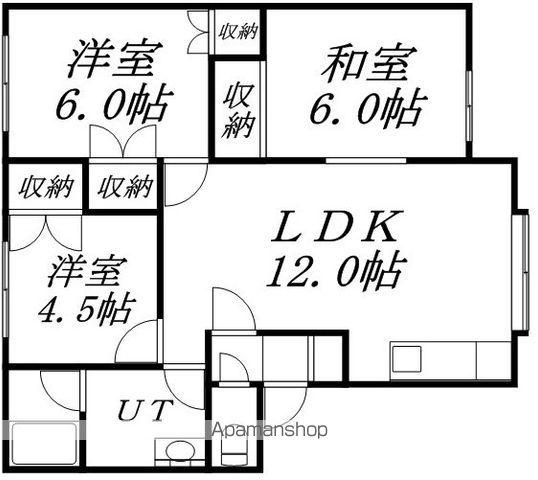 ルミネ七重浜(3LDK/1階)の間取り写真