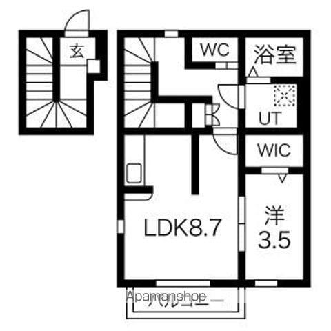ララ・ポート(1LDK/2階)の間取り写真