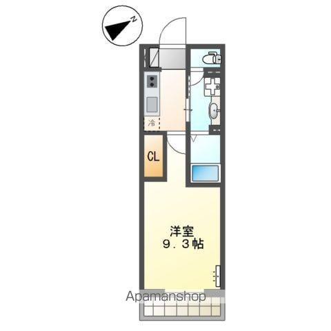 住吉区長居3丁目アパート(1K/3階)の間取り写真