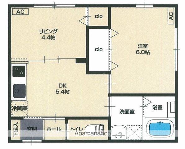 ペリドートB棟(2DK/2階)の間取り写真