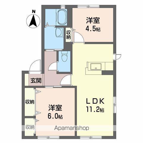 ハミングタウンⅥ(2LDK/1階)の間取り写真