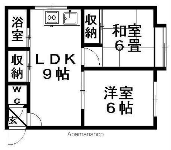 レジデンス平岡(2LDK/2階)の間取り写真