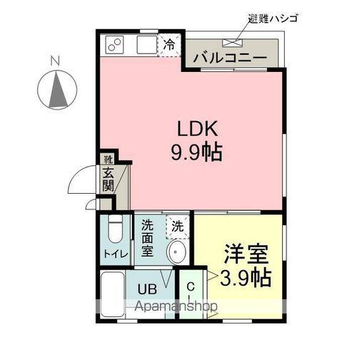 名鉄河和線 住吉町駅 徒歩9分 3階建 築5年(1LDK/3階)の間取り写真