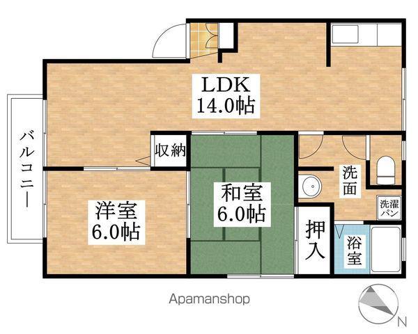 コートヴィレッジⅠ(2LDK/2階)の間取り写真