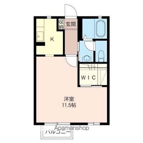 エミネンスB(ワンルーム/2階)の間取り写真