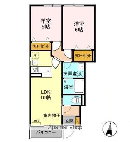 ファミール5(2LDK/1階)の間取り写真