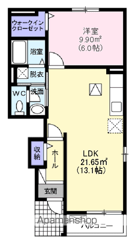 プリムラ(1LDK/1階)の間取り写真