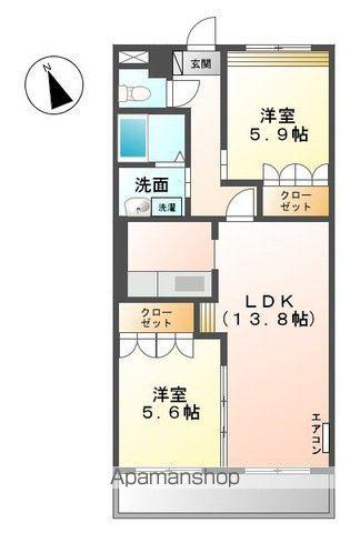A DAY IN THE LIFE(2LDK/1階)の間取り写真
