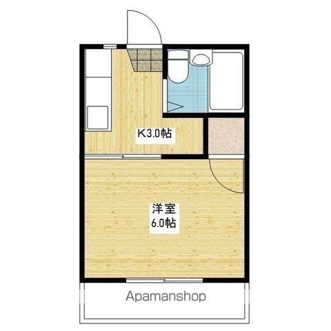 弥生ハイツ(1K/2階)の間取り写真