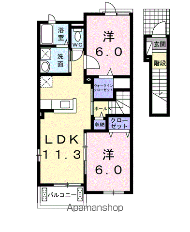M・FLOWER Ⅱ(2LDK/2階)の間取り写真