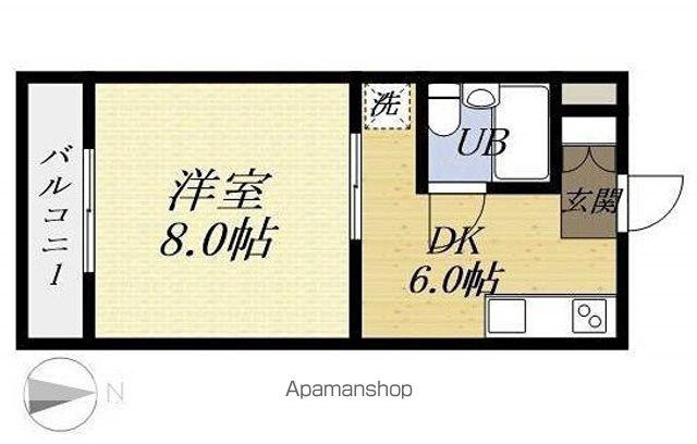 リバーハイツ今之浦(1DK/3階)の間取り写真