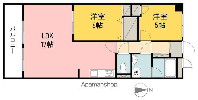 Sキャメリア(2LDK/6階)の間取り写真