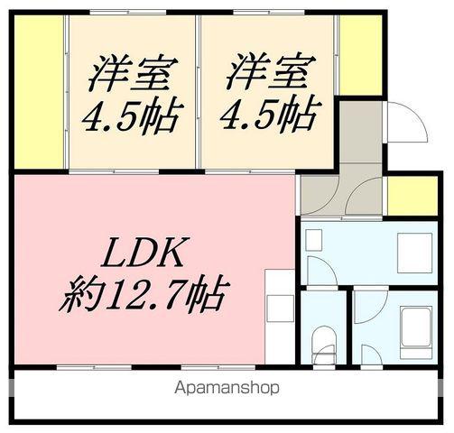 ユートピア川原2号棟(2LDK/2階)の間取り写真