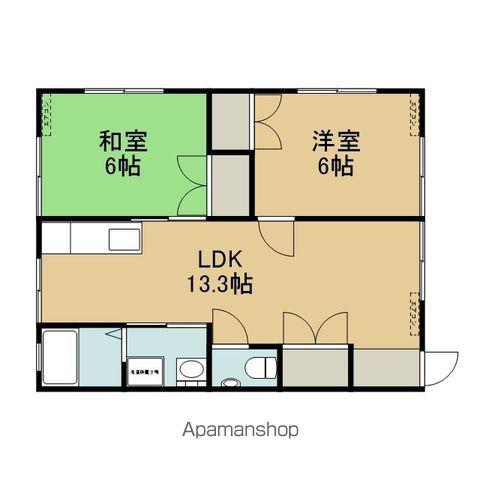 岳辺田ハイツ(2DK/1階)の間取り写真