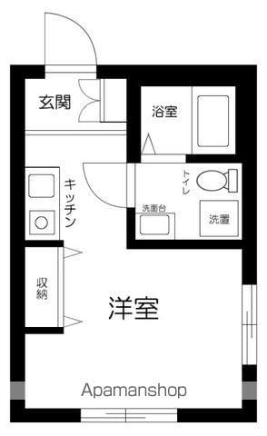 ダイヤモンドヒルズ横浜井土ヶ谷B号棟(1K/1階)の間取り写真