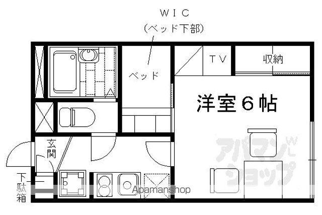 レオパレス長福の厨子(1K/1階)の間取り写真