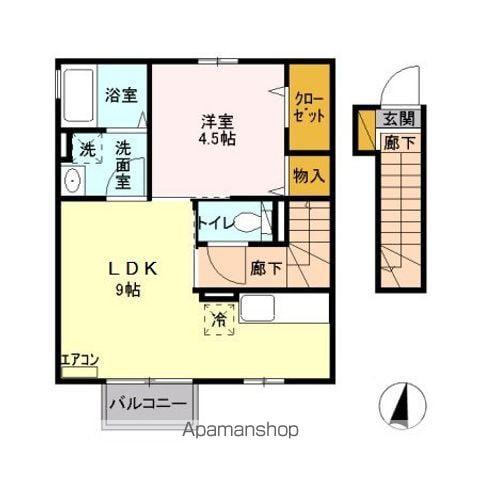 グランエール(1LDK/2階)の間取り写真