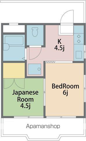 エクセルスカイビル(2K/3階)の間取り写真