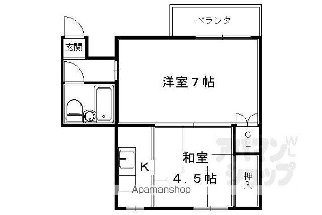 廣伸マンション(1DK/1階)の間取り写真