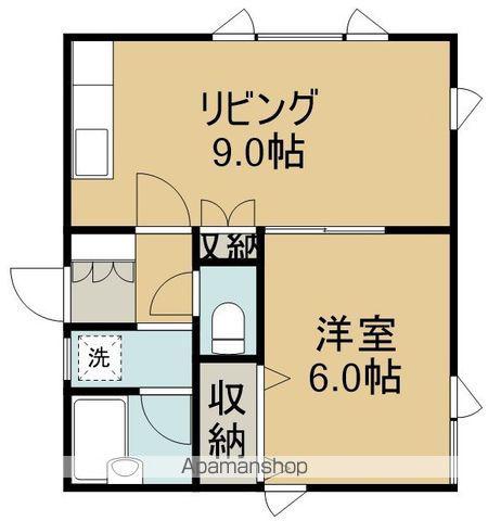 ローズヒル3(1DK/2階)の間取り写真