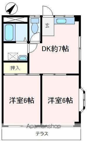 長沢ハイツ(2DK/1階)の間取り写真