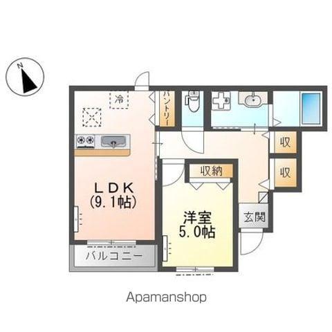 VIALUCE(1LDK/1階)の間取り写真