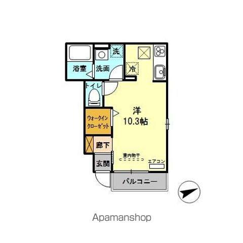 APOLLO(ワンルーム/1階)の間取り写真