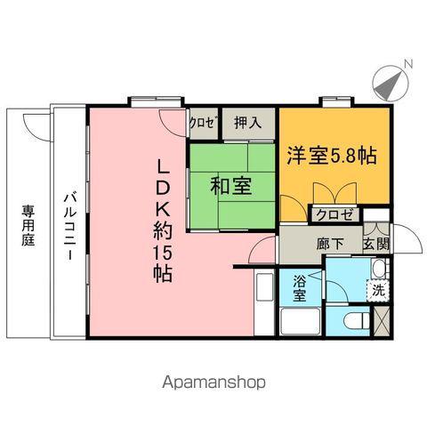 メイプル・ハイツ(2LDK/1階)の間取り写真