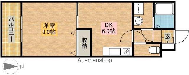メイプル・バンク(1DK/1階)の間取り写真