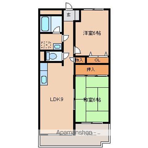 ボヌール荒井3(2LDK/3階)の間取り写真