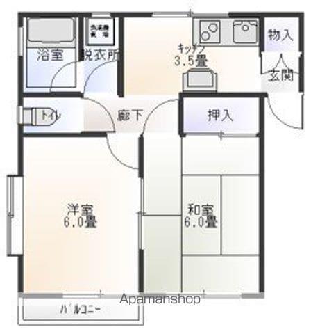 晴優コーポ(2K/2階)の間取り写真