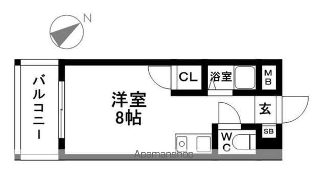 ライベストコート西公園(ワンルーム/4階)の間取り写真