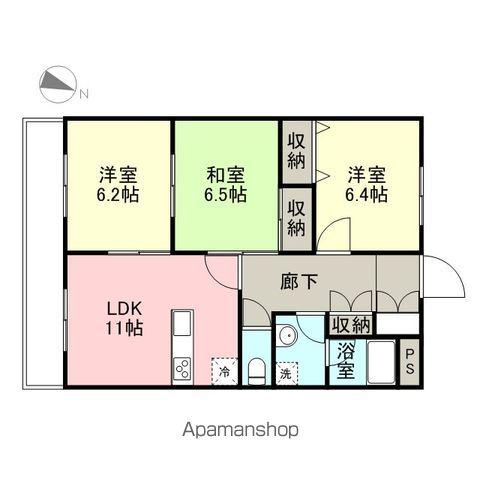 ベロウ・アビターレA(3LDK/3階)の間取り写真