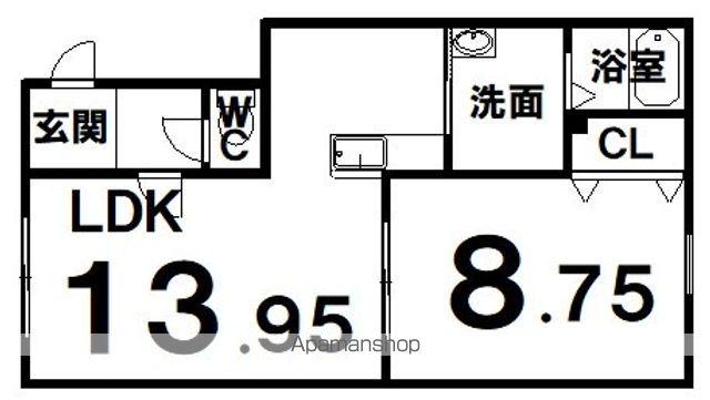 シャトーモント(1LDK/1階)の間取り写真