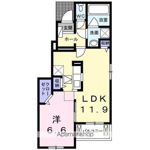 レガーロ ノースⅡ(1LDK/1階)の間取り写真