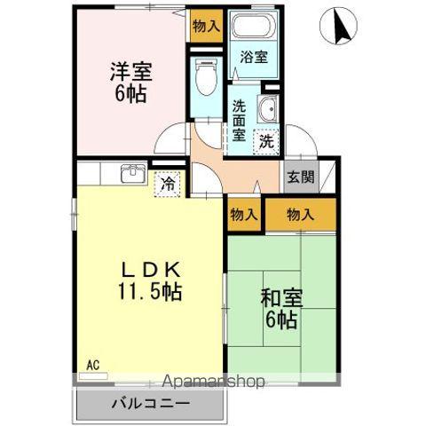 セジュールU(2LDK/2階)の間取り写真