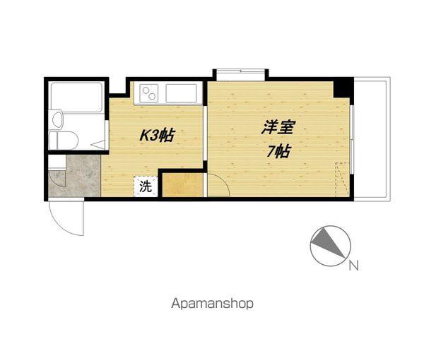 和光マンション(1K/3階)の間取り写真