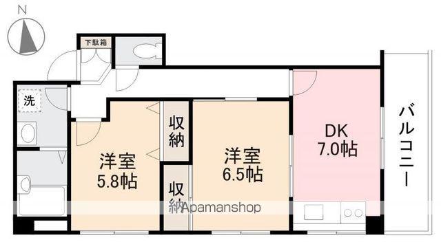 CRANE番町(2DK/3階)の間取り写真
