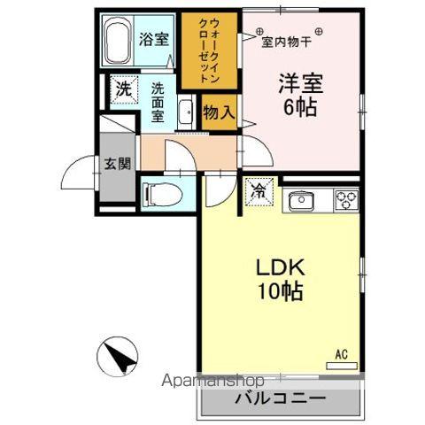 D-AI(1LDK/3階)の間取り写真