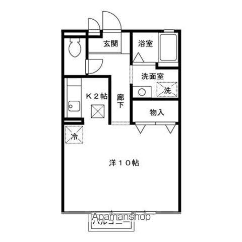 身延線 小井川駅 徒歩47分 2階建 築25年(1K/1階)の間取り写真