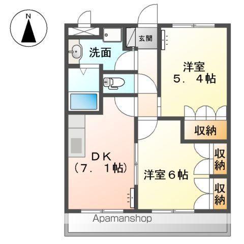 エルアール(2DK/2階)の間取り写真