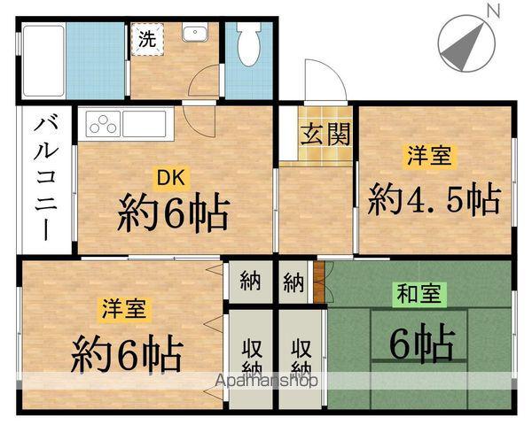 カミユ八王子B棟(3DK/2階)の間取り写真