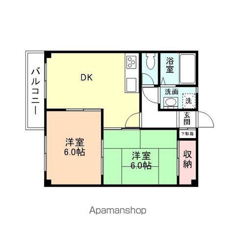 コーポ潮風(2LDK/2階)の間取り写真