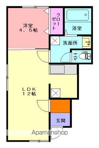 シエラB(1LDK/1階)の間取り写真