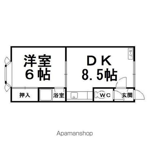 ハイツサニーヒルⅡ(1DK/2階)の間取り写真