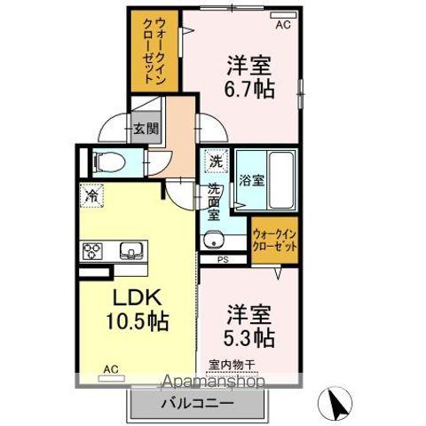 ARIETTA Ⅱ(2LDK/2階)の間取り写真