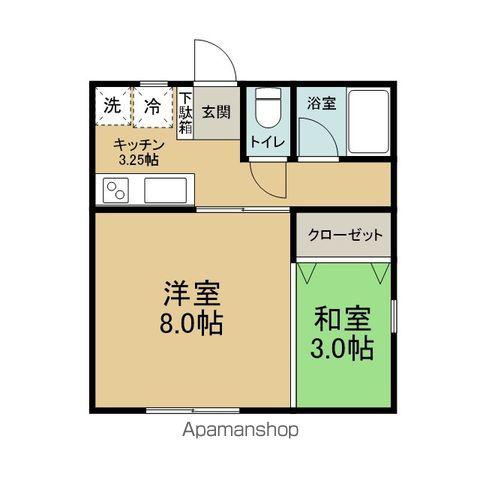 ベルシティ(1K/2階)の間取り写真